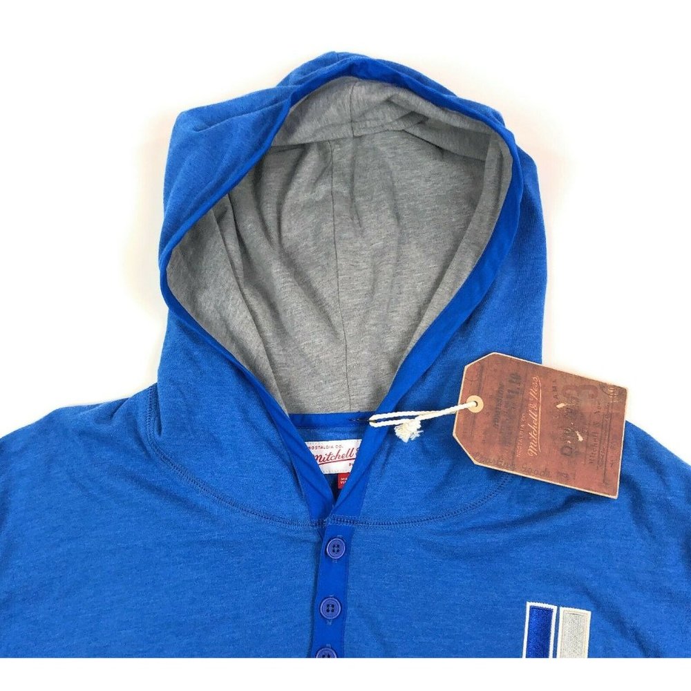 Detroit Lions Mitchell & Ness Mens 3XL NFL Throwback Long Sleeve Hooded Shirt - Picture 3 of 10